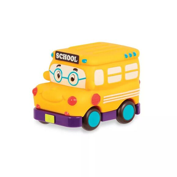 B. Toys Mini Wheeee-ls! Pull-Back Yellow Bus Gus - Picture 1 of 4